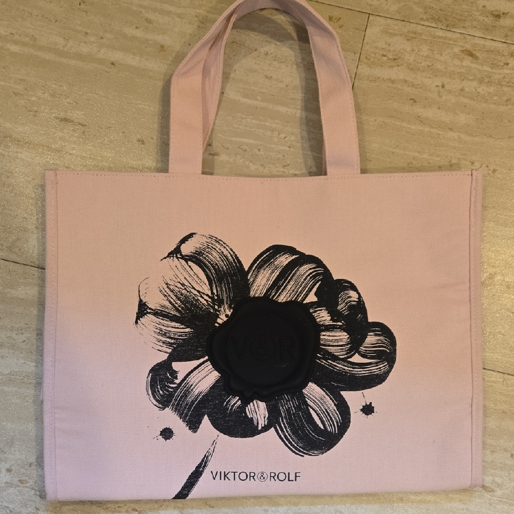 Viktor & Rolf Light Pink Floral Design Print Tote Bag